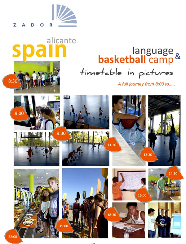 Schedule Language and Basketball Camp Alicante Spain